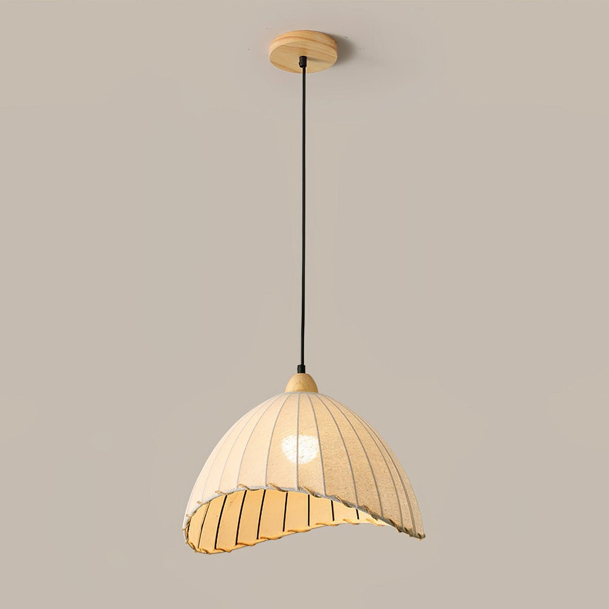 Shell Minimalistische Pendelleuchte aus Holz