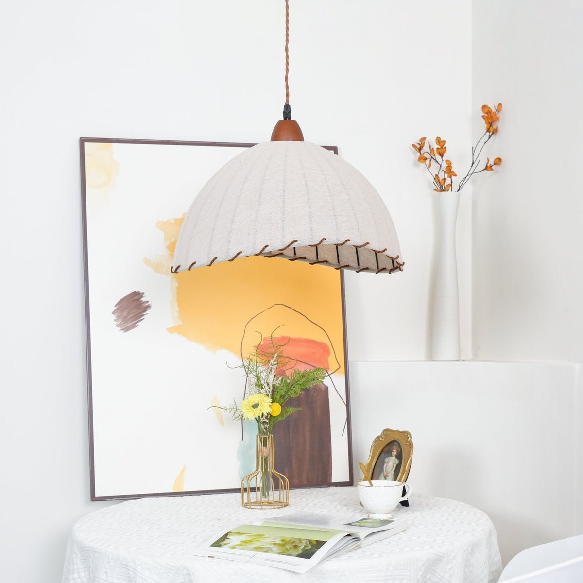Shell Minimalistische Pendelleuchte aus Holz