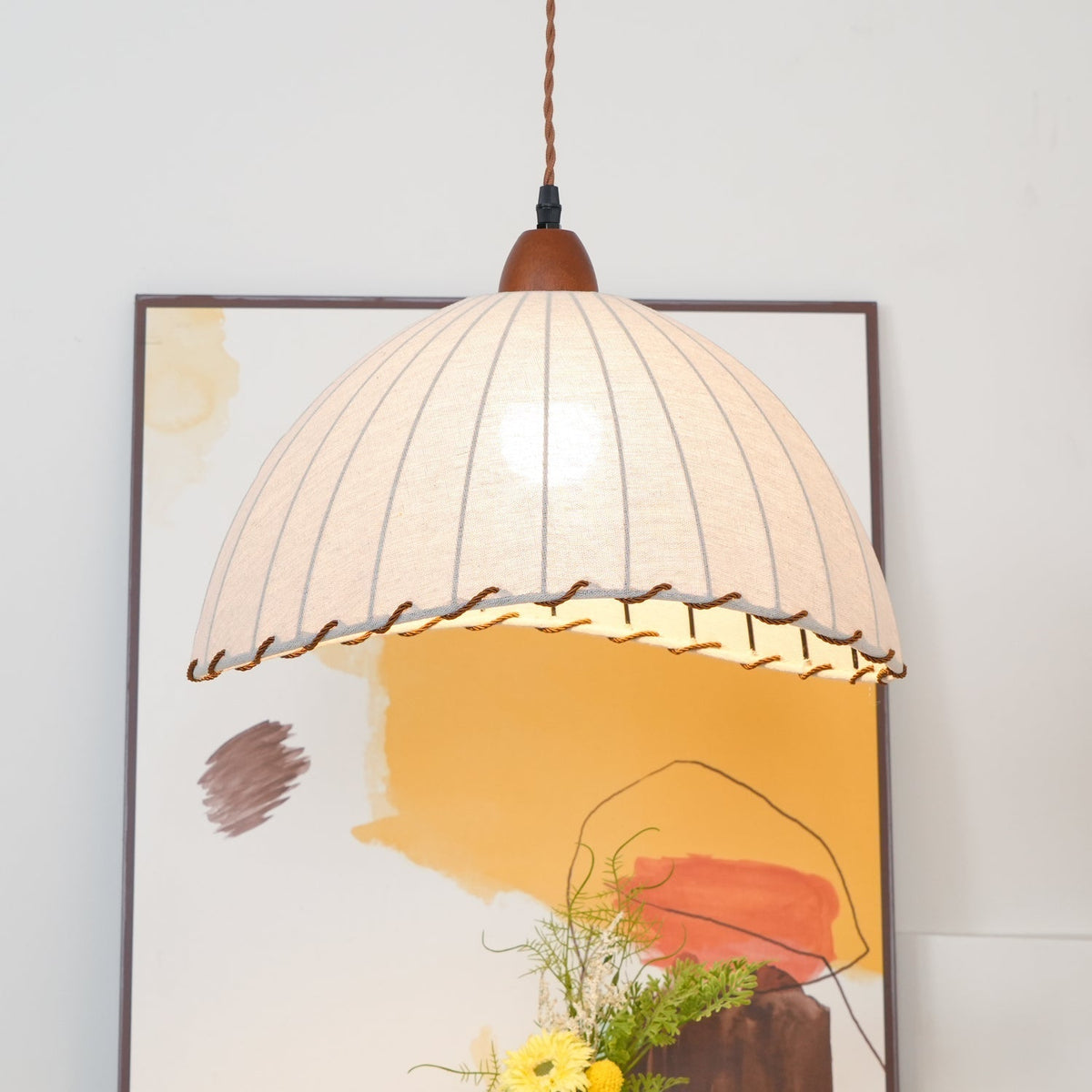 Shell Minimalistische Pendelleuchte aus Holz