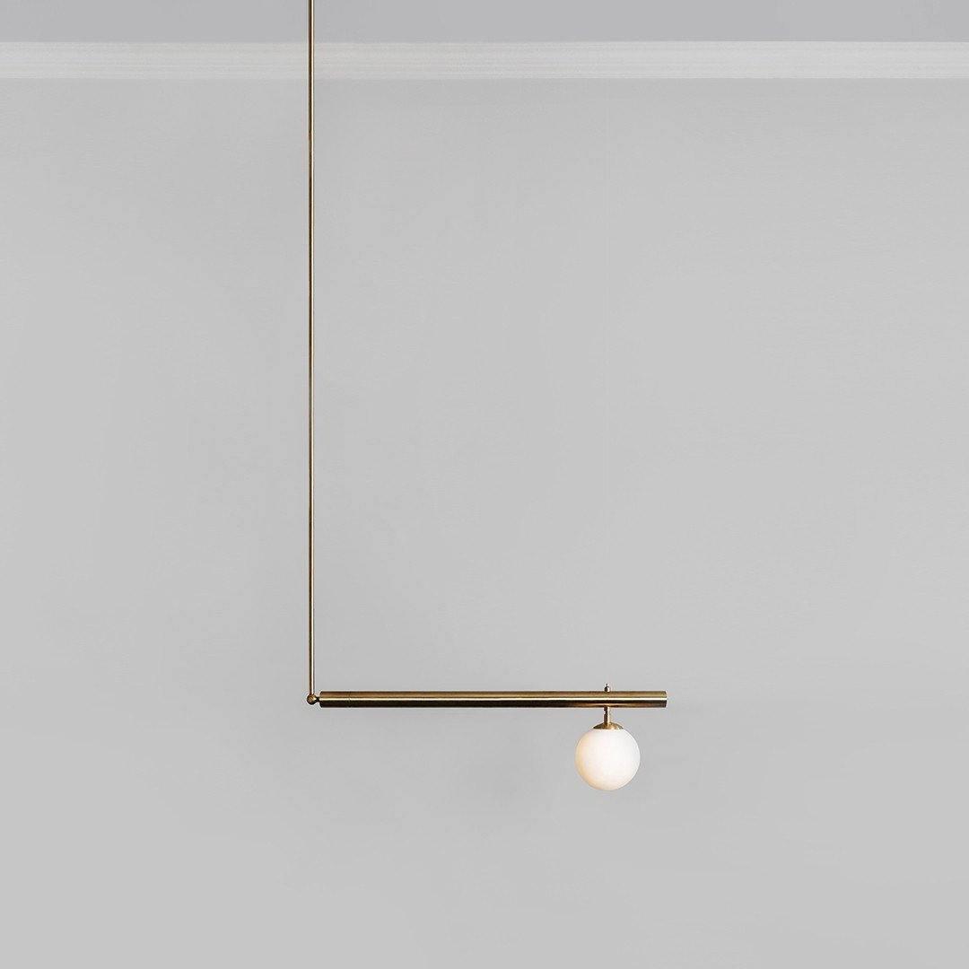 Estix Pendelleuchte Messing Linear Satellit Minimalistisch