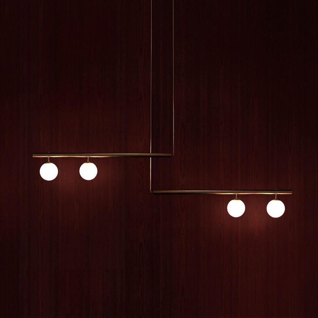 Estix Pendelleuchte Messing Linear Satellit Minimalistisch
