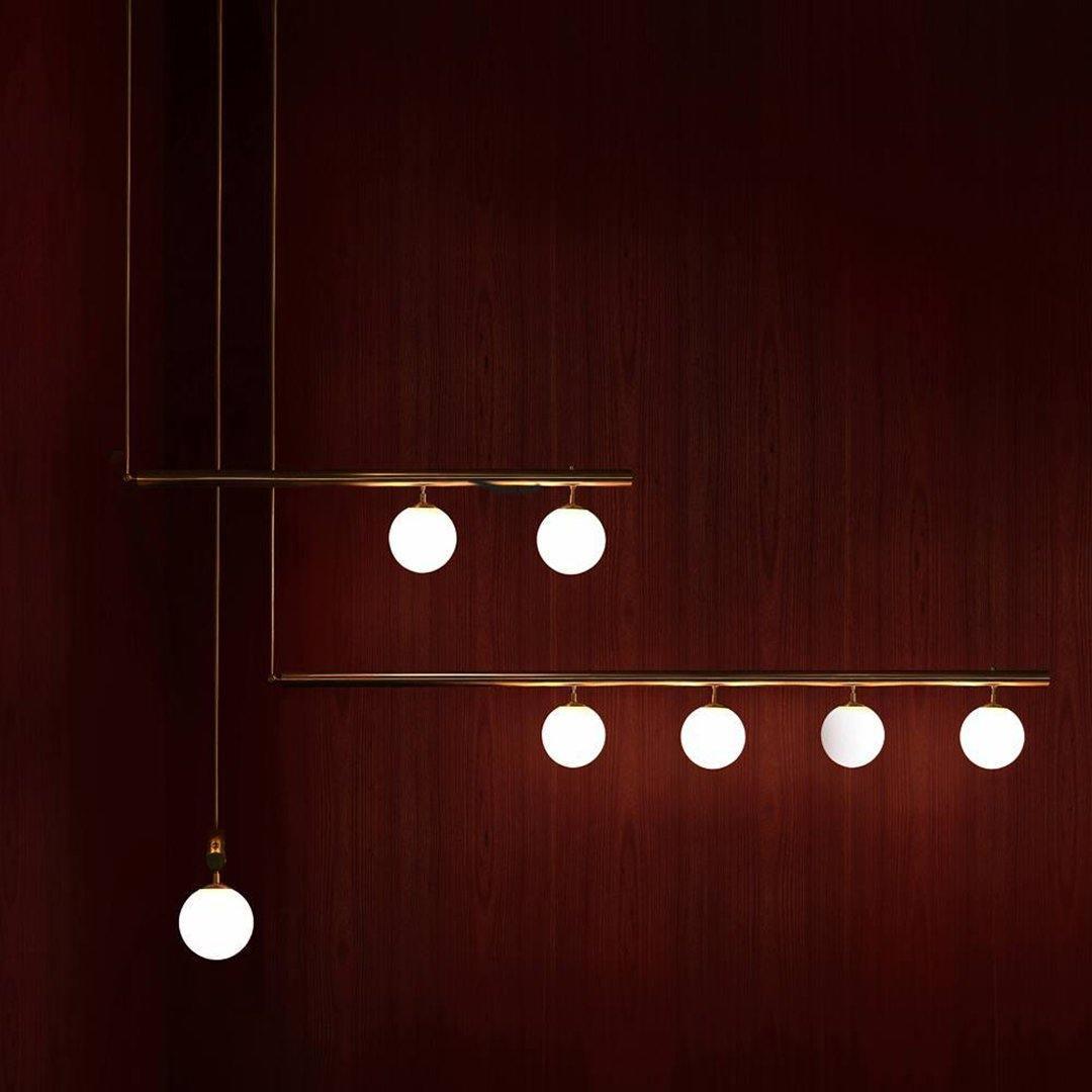 Estix Pendelleuchte Messing Linear Satellit Minimalistisch