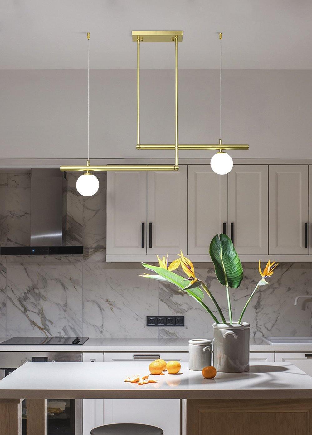Estix Pendelleuchte Messing Linear Satellit Minimalistisch