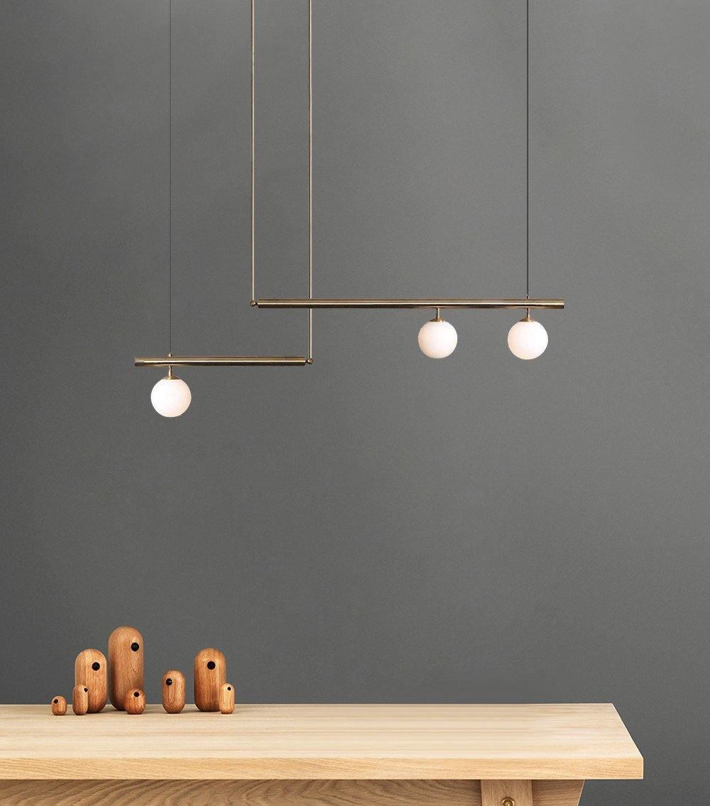 Estix Pendelleuchte Messing Linear Satellit Minimalistisch
