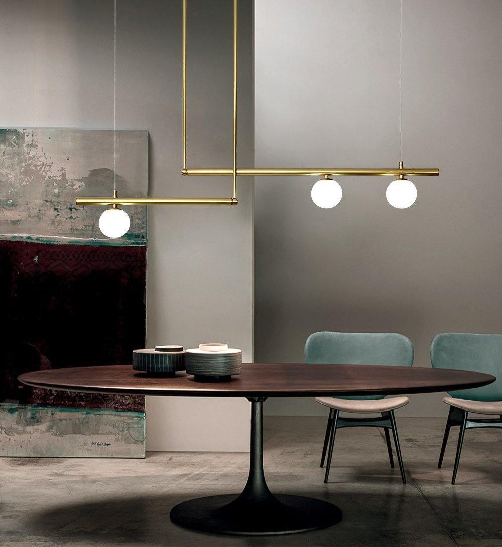 Estix Pendelleuchte Messing Linear Satellit Minimalistisch