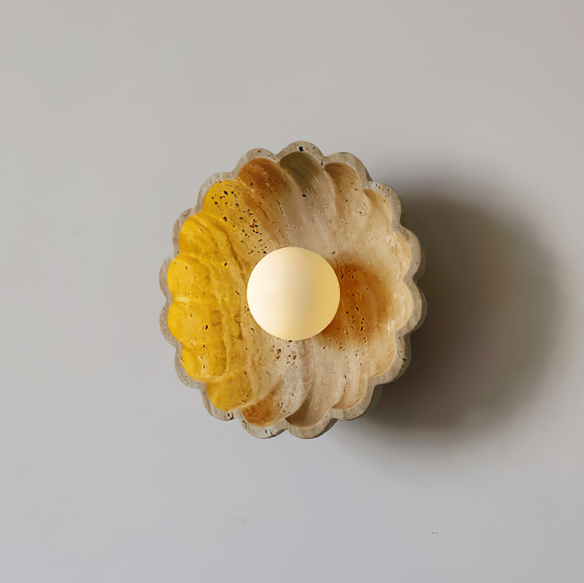 Valielia Flower Wandleuchte Gelb Travertin