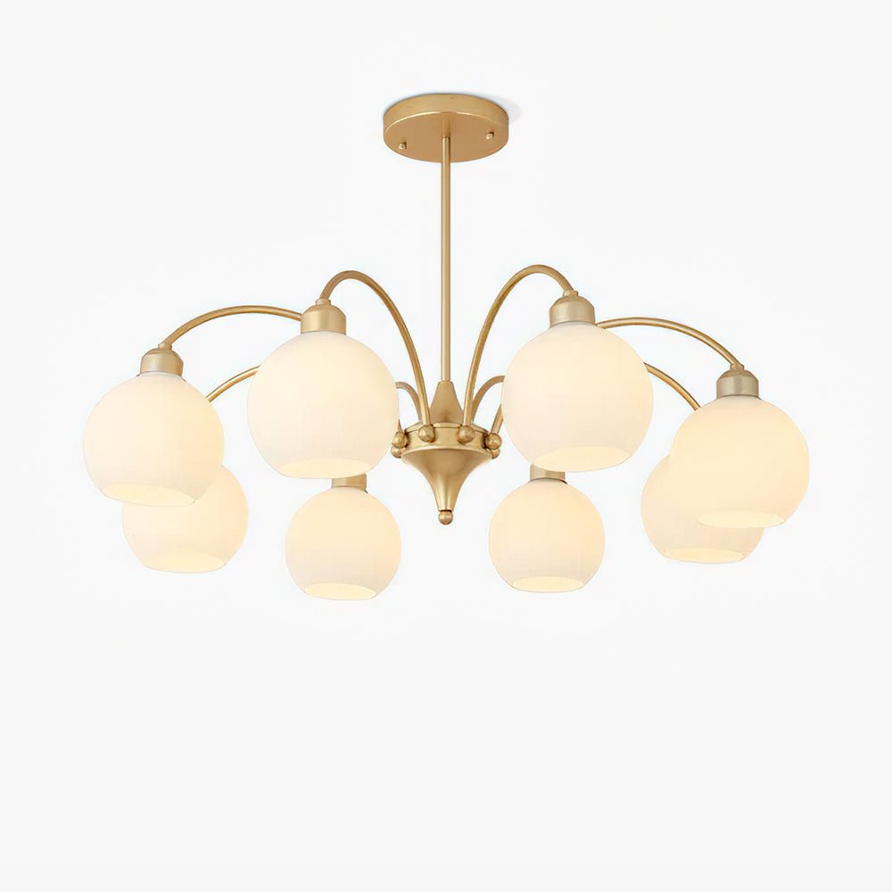 Zusk Kronleuchter skulpturales Glas Gold modern 8-Light