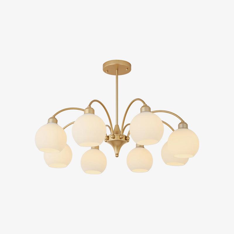 Zusk Kronleuchter skulpturales Glas Gold modern 8-Light