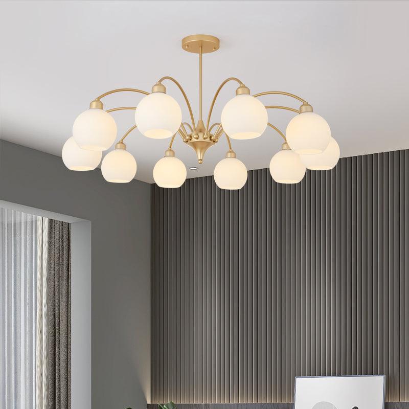 Zusk Kronleuchter skulpturales Glas Gold modern 8-Light