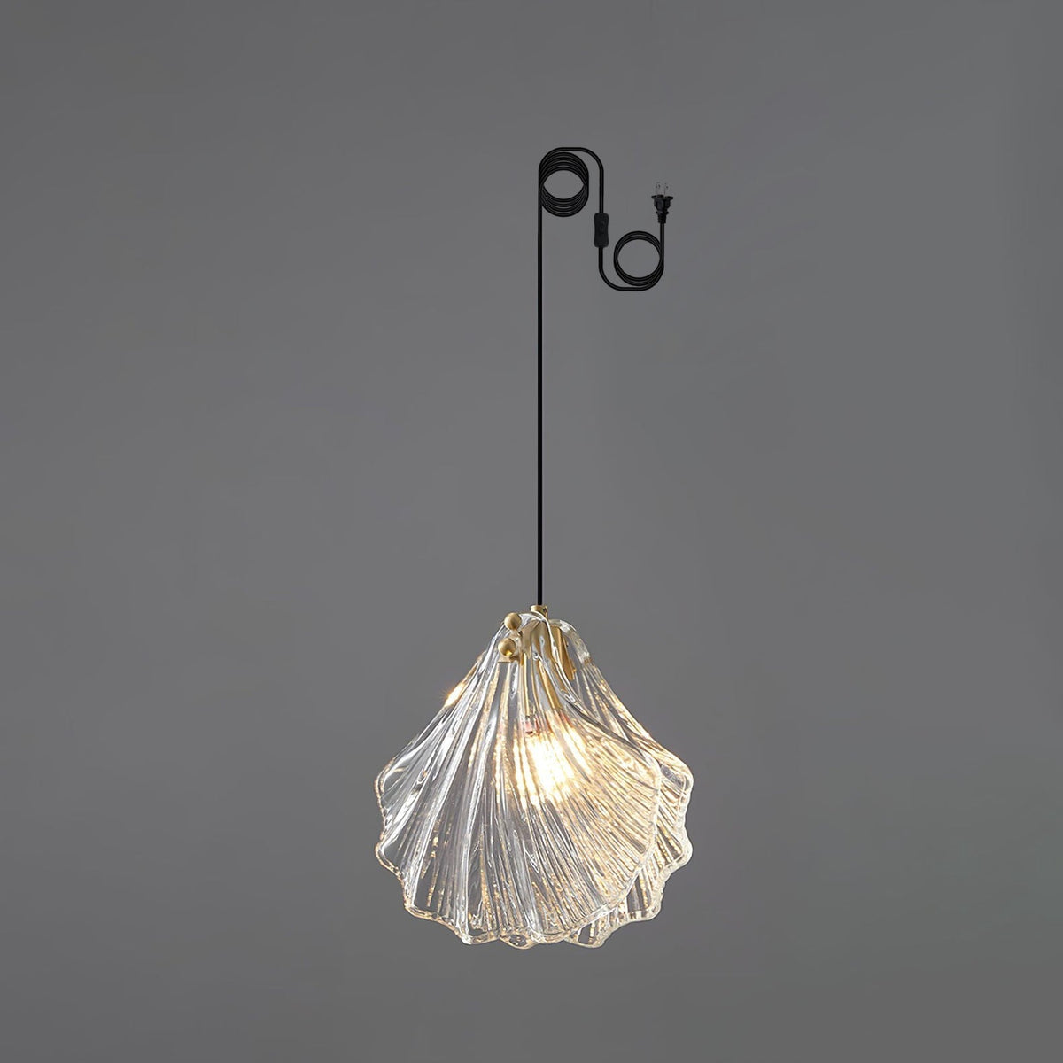 Covene Pendelleuchte skandinavisch Art Shell Swag und Cognac-Glas