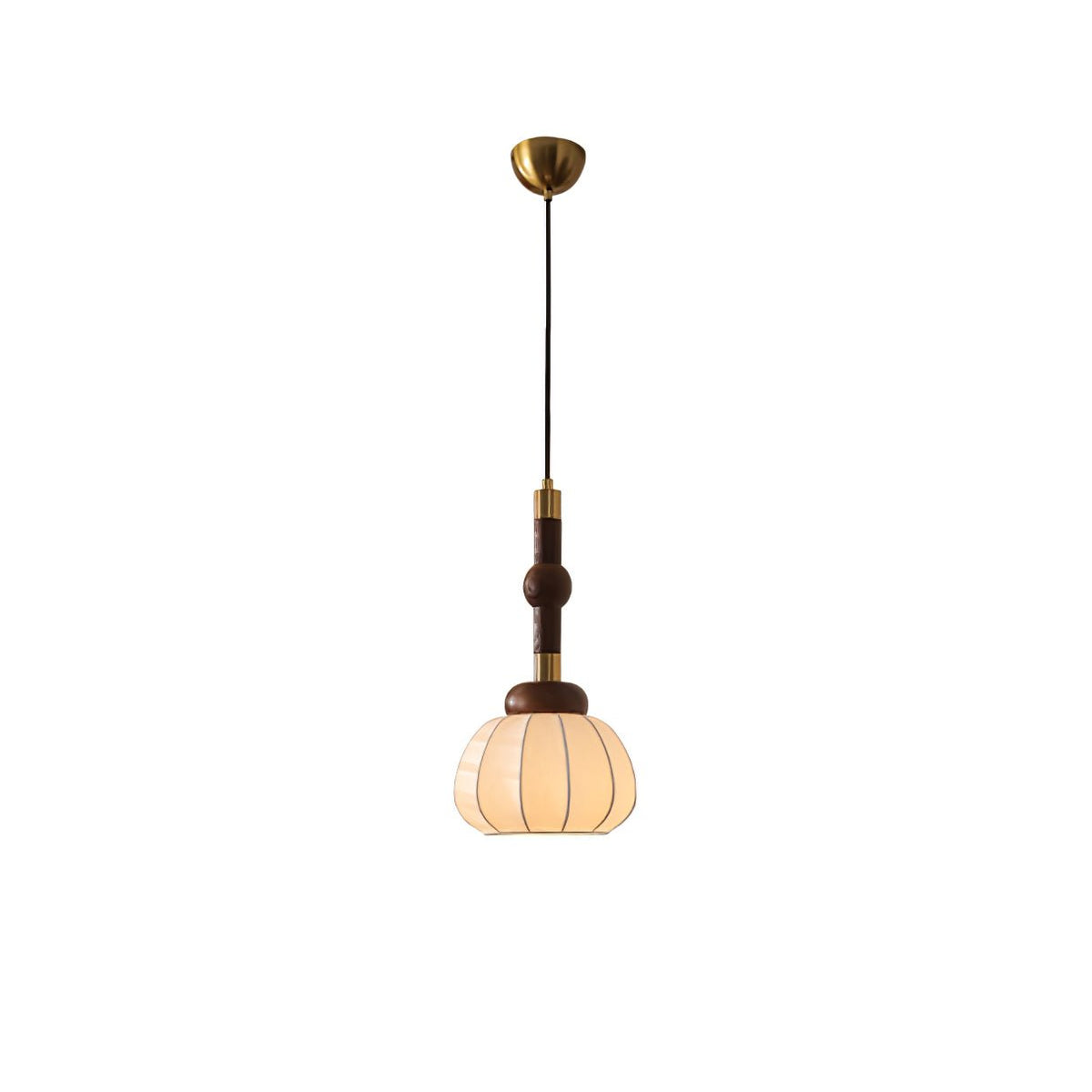 Livenor Pendelleuchte aus Seide und Holz im skandinavischen Stil