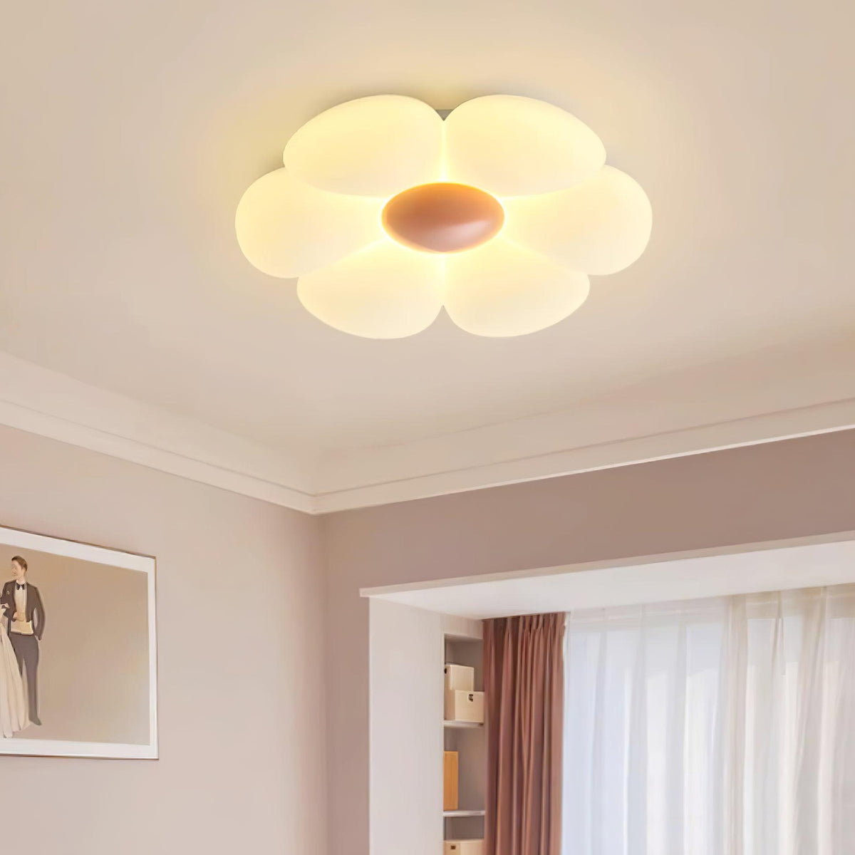 Liorinella Deckenleuchte Sechsstreifen-Blumenform Eleganter Charme für Kinderzimmer