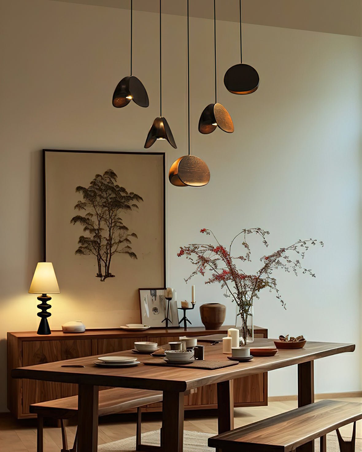 Elmiren Cluster Holz Pendelleuchte