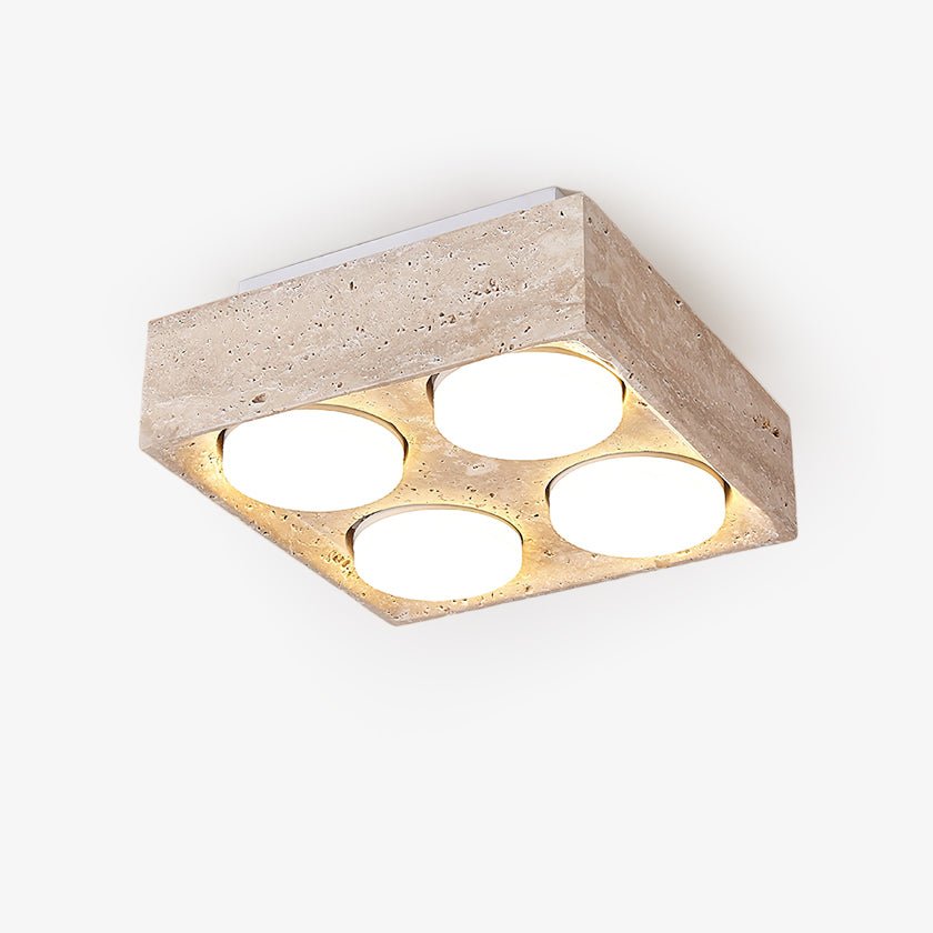 Virinira Quad-Spot Travertine Deckenleuchte
