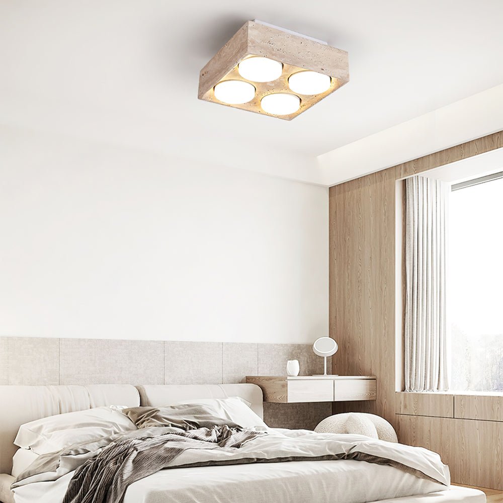 Virinira Quad-Spot Travertine Deckenleuchte