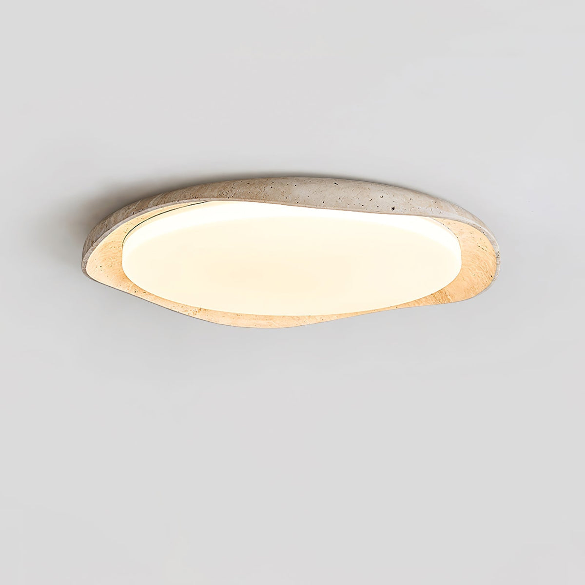Adoros Rimmed-Circle Travertine Deckenleuchte