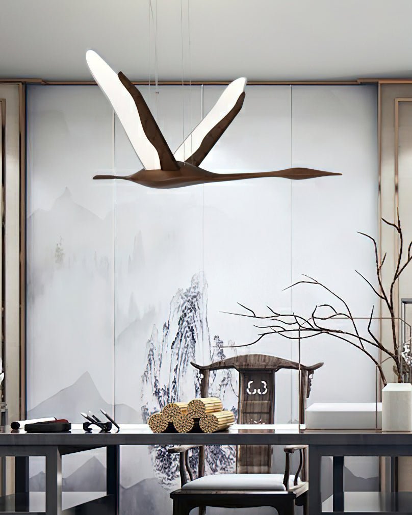 Syloine moderne Pendelleuchte aus Holz