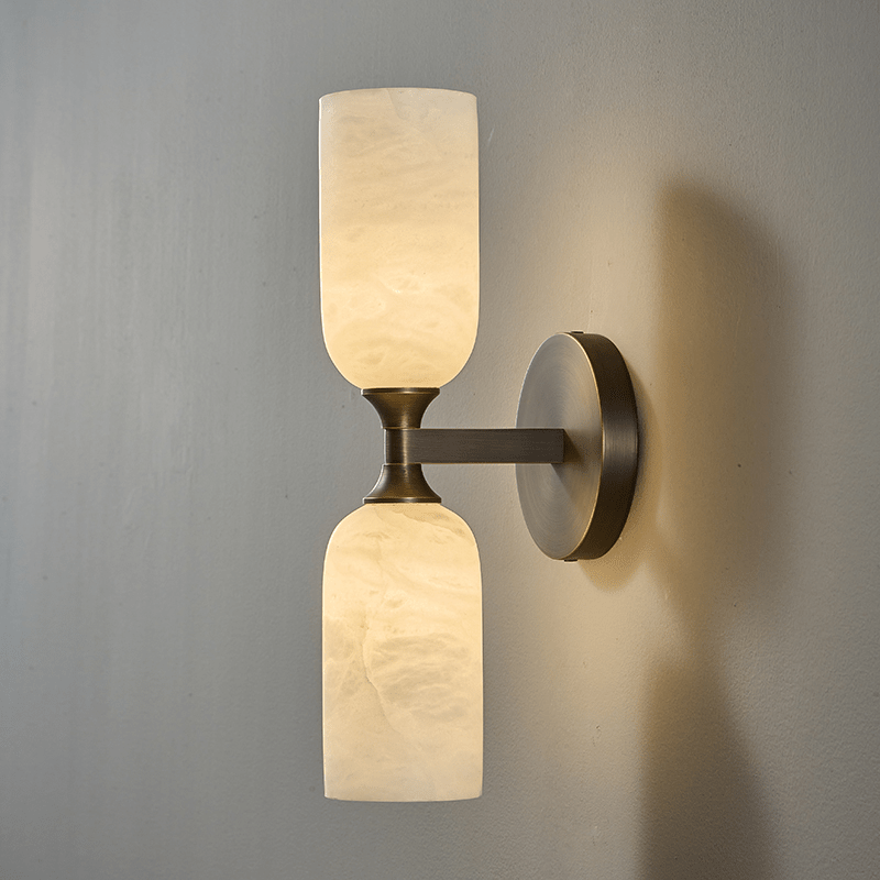 Sabriel Solmira Twin Alabaster Wandleuchte