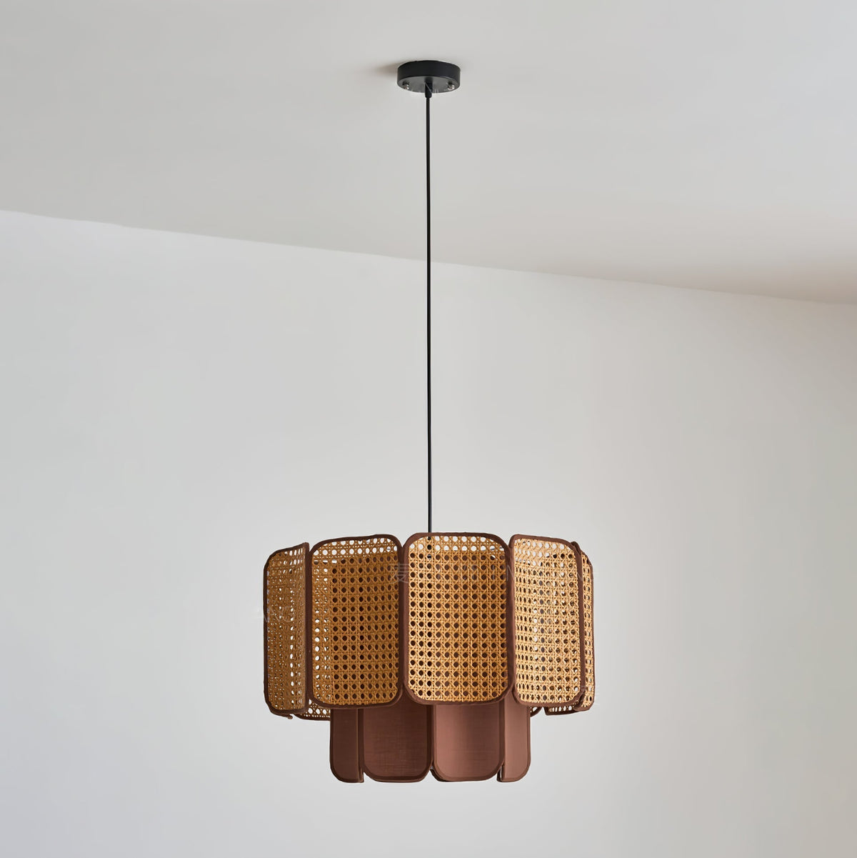 Cane Vintage-Stoff-Pendelleuchte