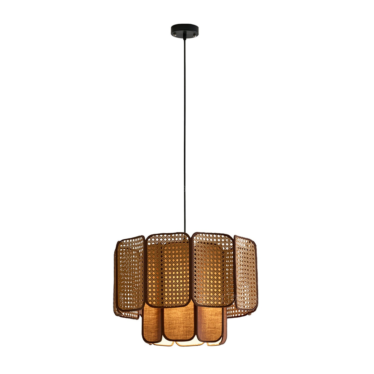 Cane Vintage-Stoff-Pendelleuchte