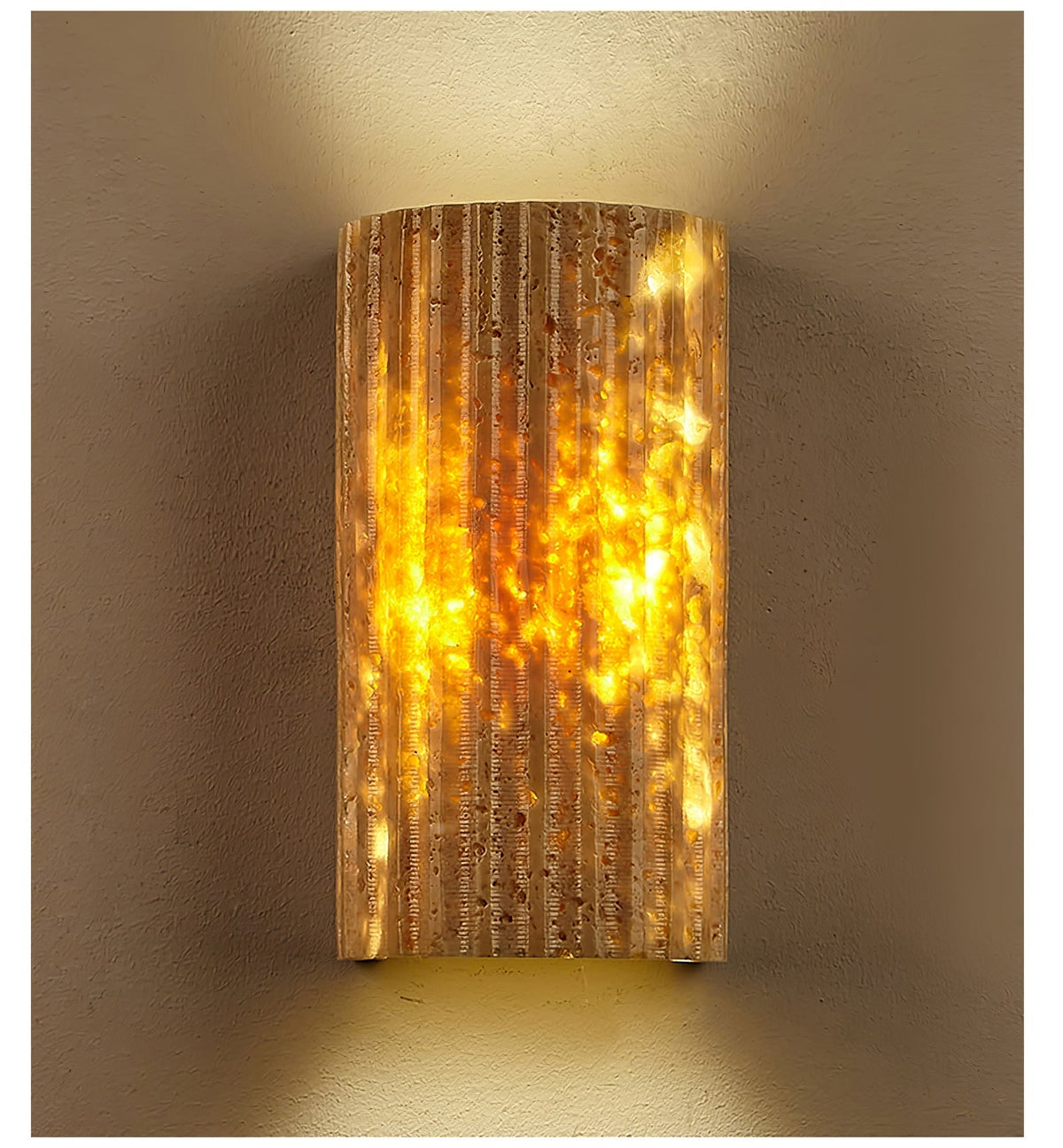 Sysilion Travertine-Wandleuchte