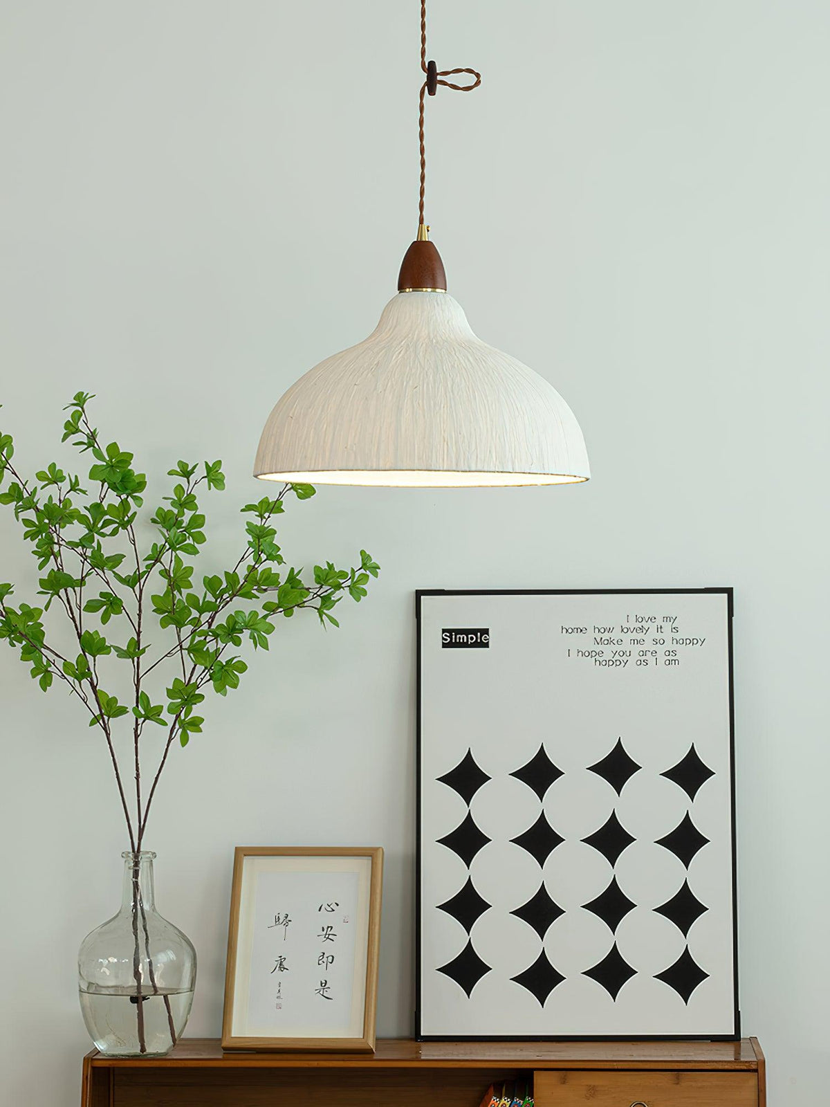 Locan Papier- & Holz-Pendelleuchte