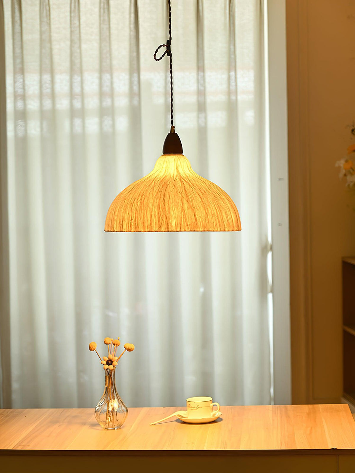 Locan Papier- & Holz-Pendelleuchte