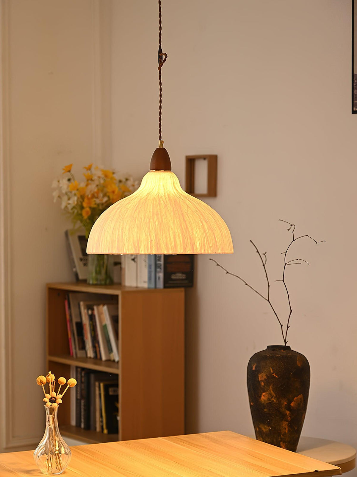 Locan Papier- & Holz-Pendelleuchte
