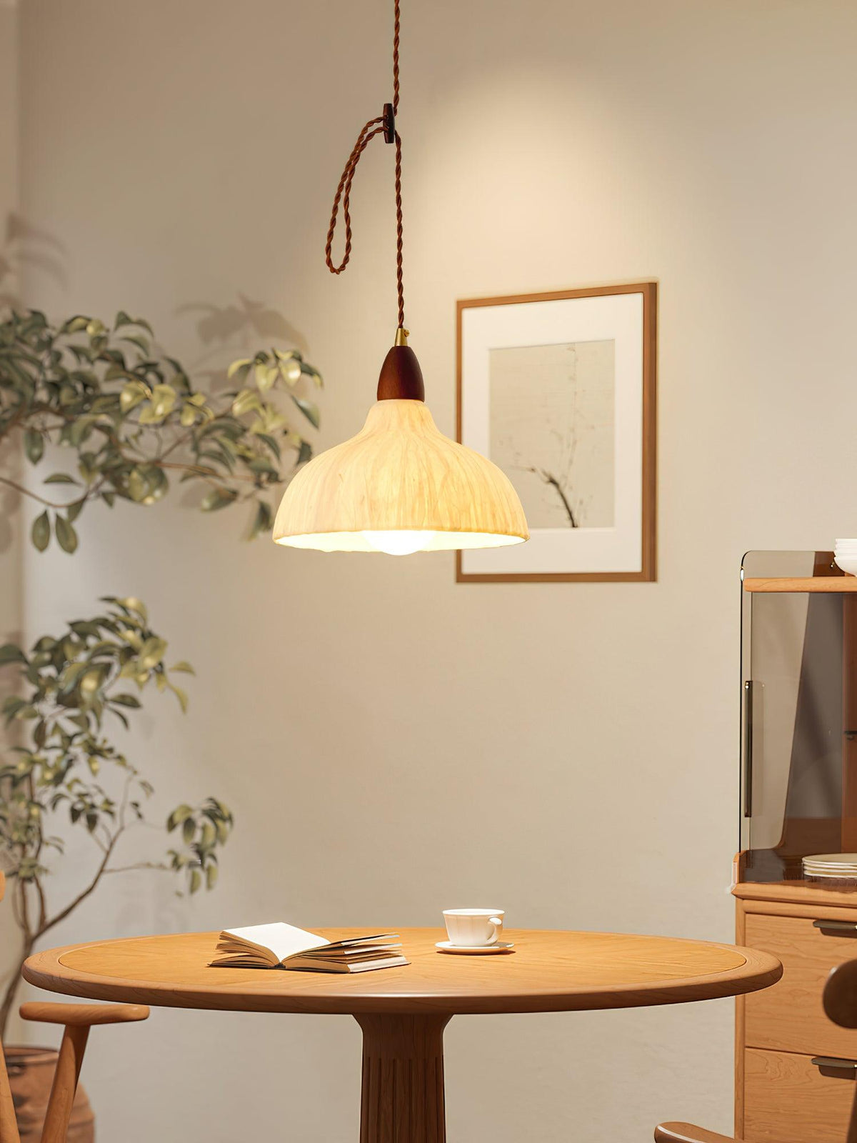 Locan Papier- & Holz-Pendelleuchte