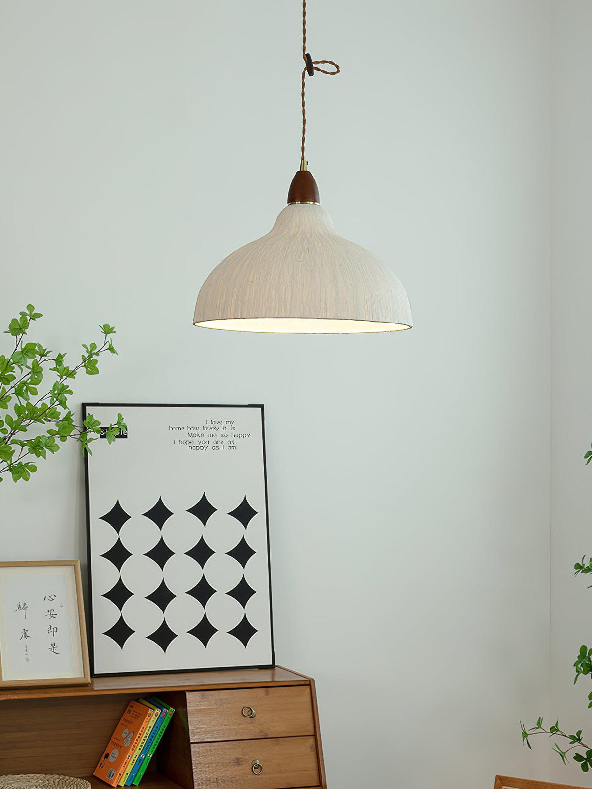 Locan Papier- & Holz-Pendelleuchte