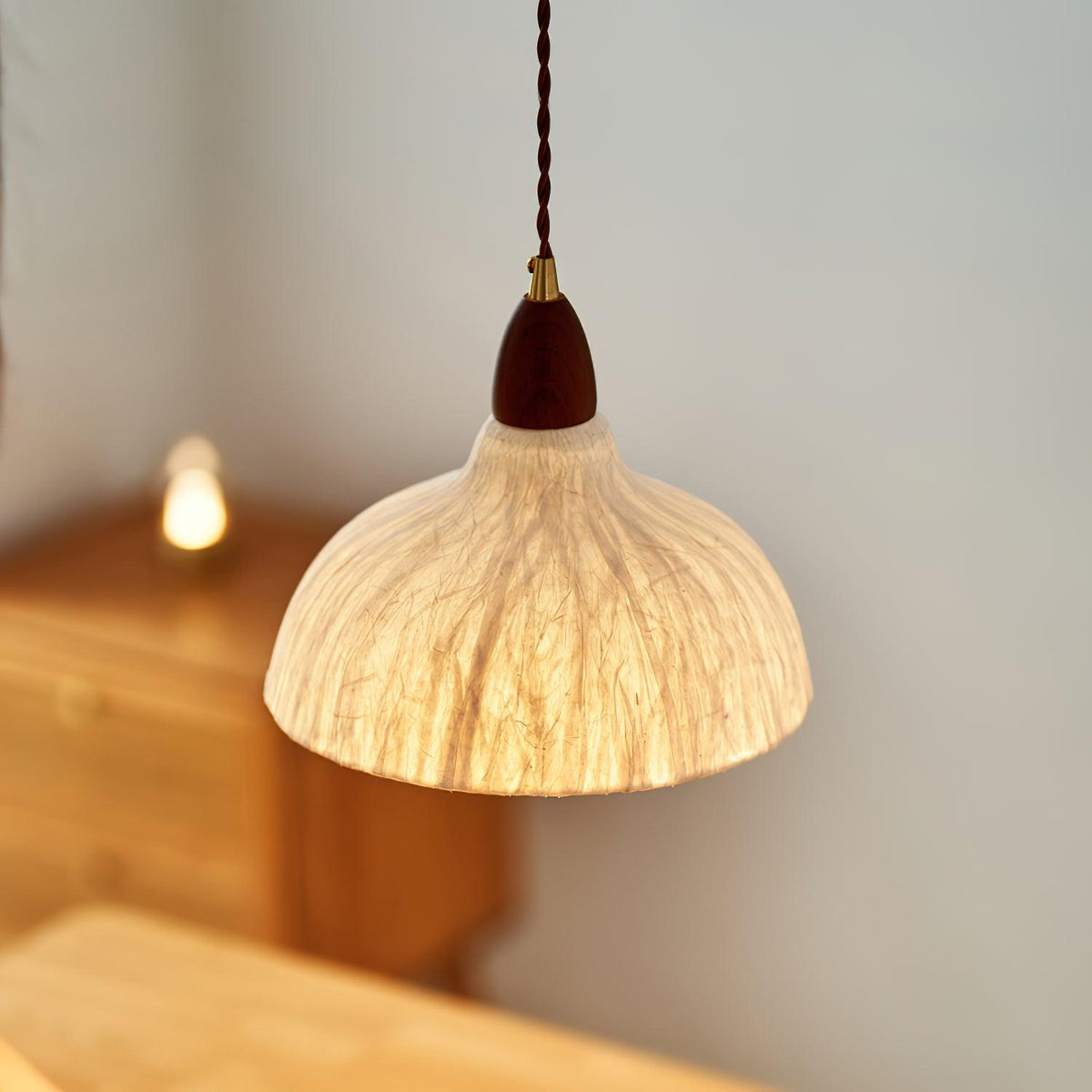Locan Papier- & Holz-Pendelleuchte