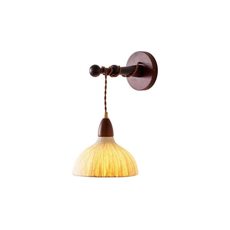Vitheos Elegance Walnuss-Holz Wandleuchte in natürlicher Farbe