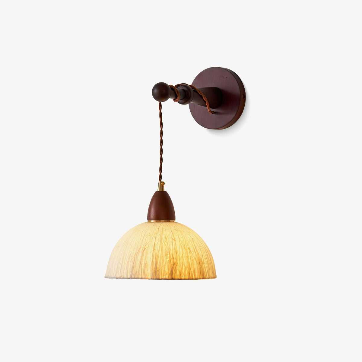 Vitheos Elegance Walnuss-Holz Wandleuchte in natürlicher Farbe