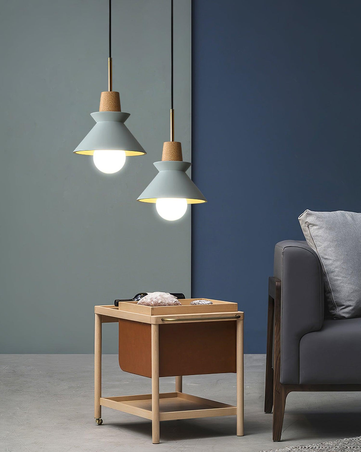 Revelo Pendelleuchte Holz Raum nordisch minimalistisch
