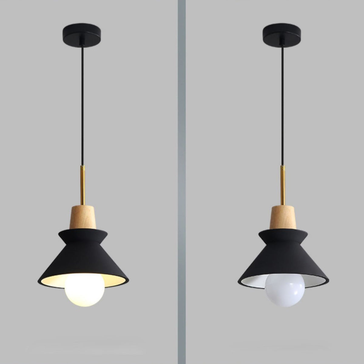 Revelo Pendelleuchte Holz Raum nordisch minimalistisch