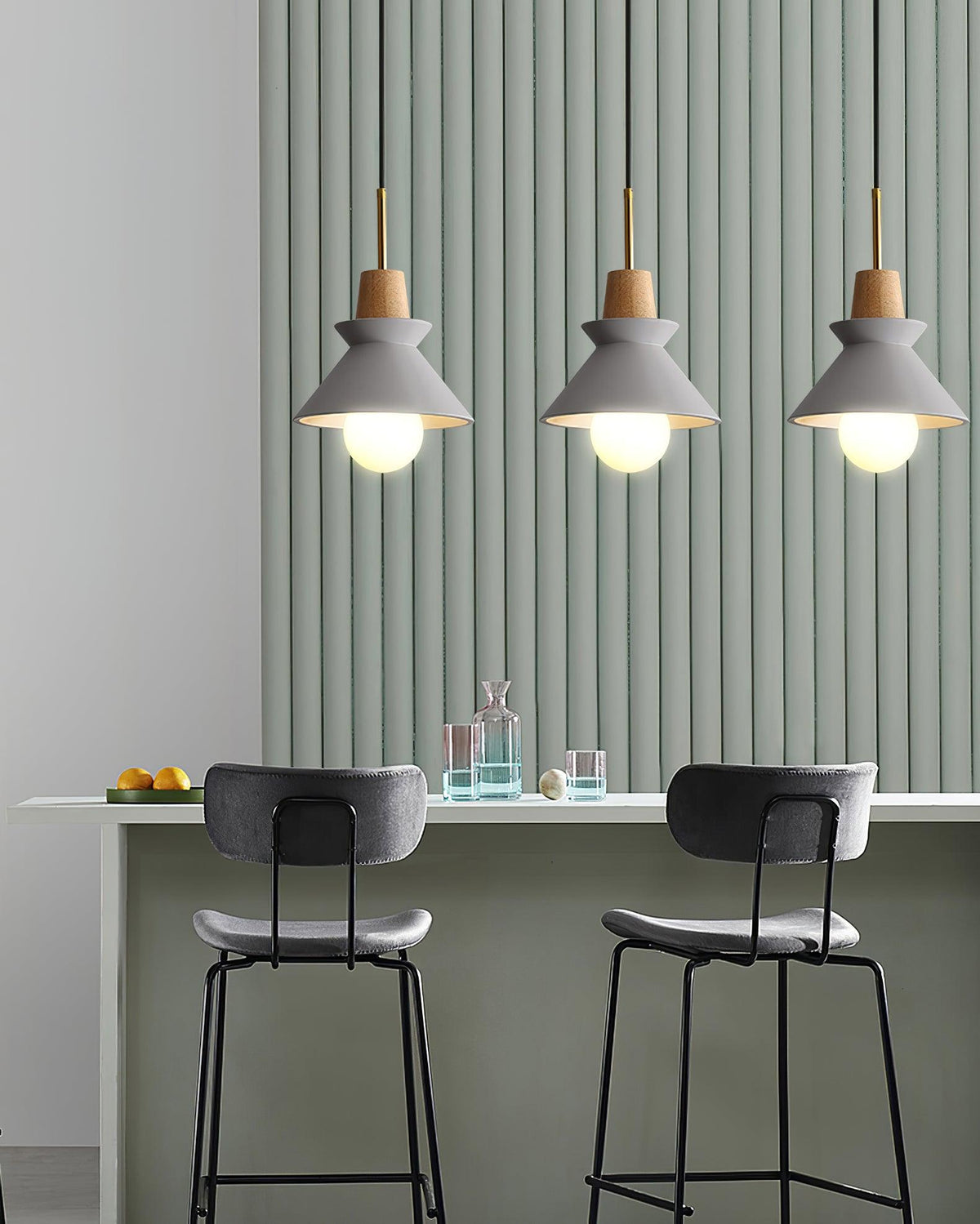 Revelo Pendelleuchte Holz Raum nordisch minimalistisch