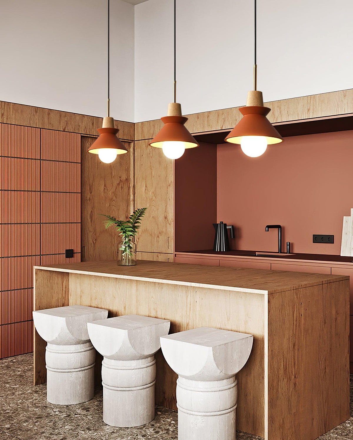 Revelo Pendelleuchte Holz Raum nordisch minimalistisch