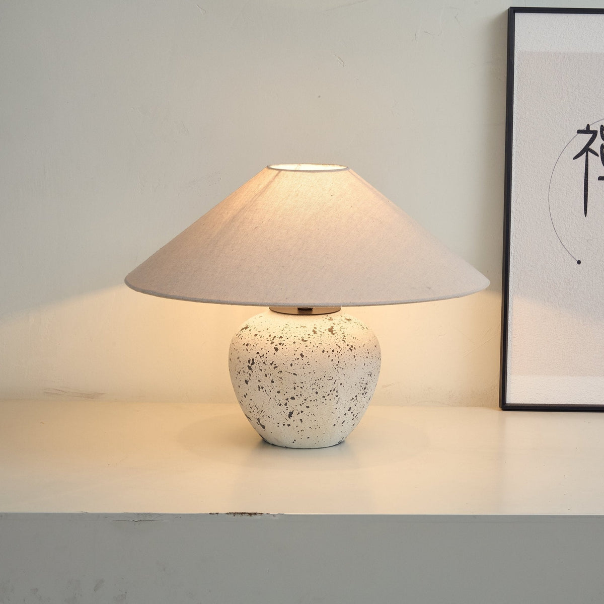 Speckled Keramik-Tischlampe in Jar-Form