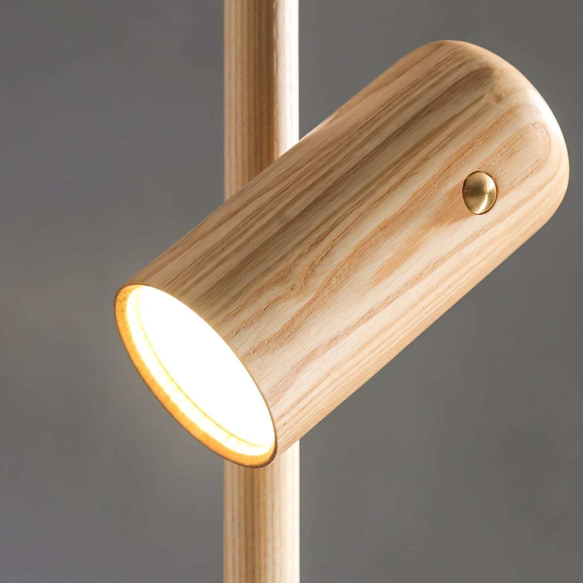 Rinisina Stehleuchte mit verstellbarem Spot aus Holz