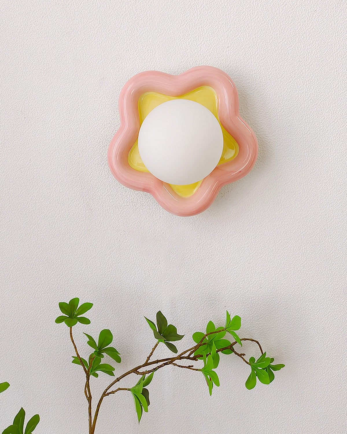 Petani Wandleuchte Pink Gelb Blumenform