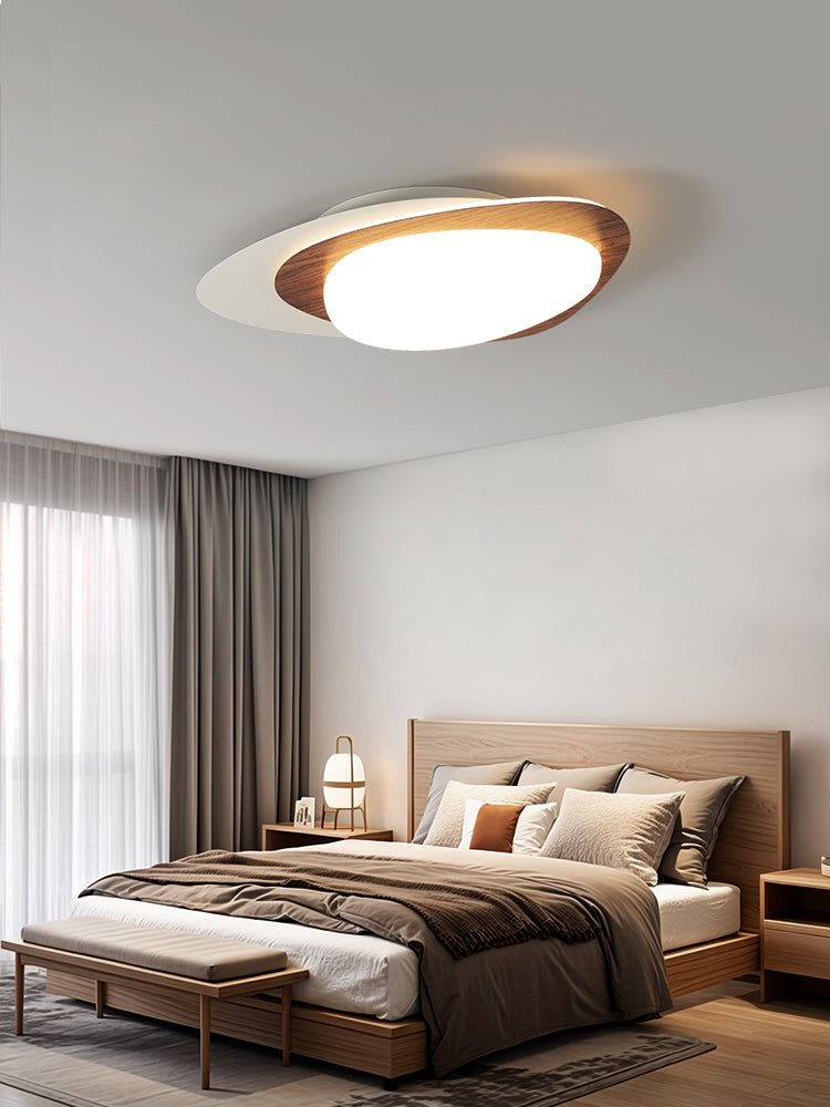 Fuji Deckenleuchte Walnuss Oval Organische LED