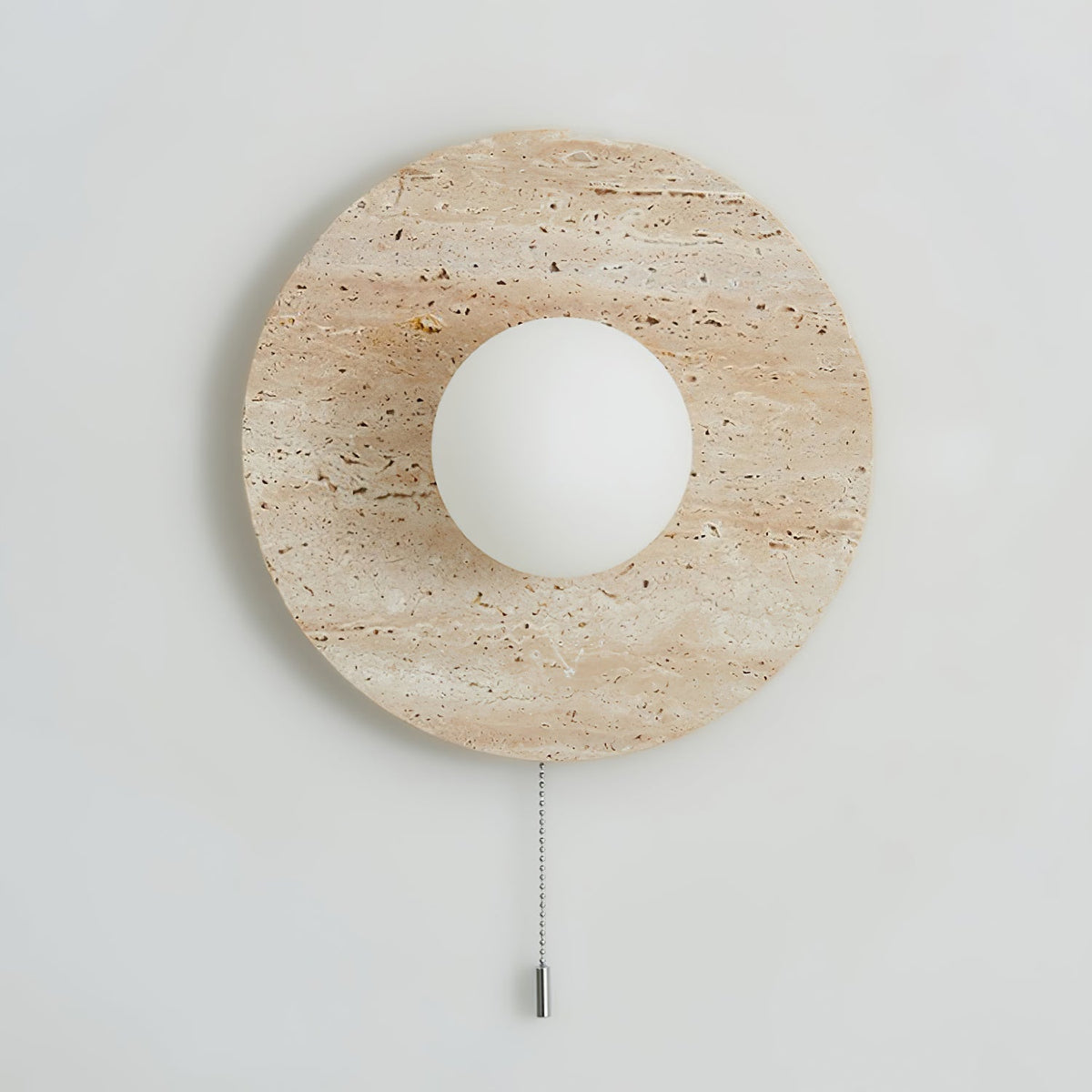 Tavik Bowl-Frame Travertine Wandleuchte