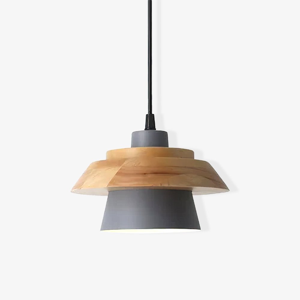 Morrowe Pendelleuchte aus Holz und Stein