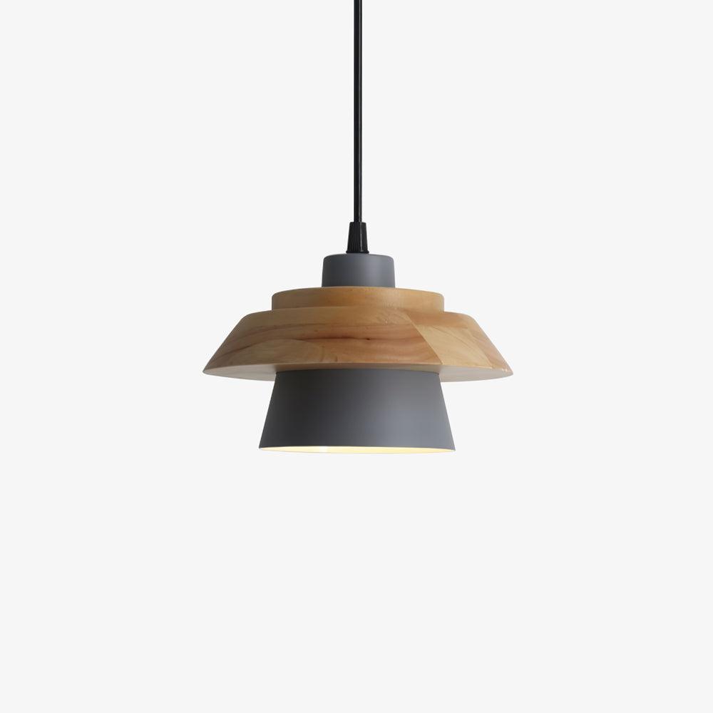 Morrowe Pendelleuchte aus Holz und Stein