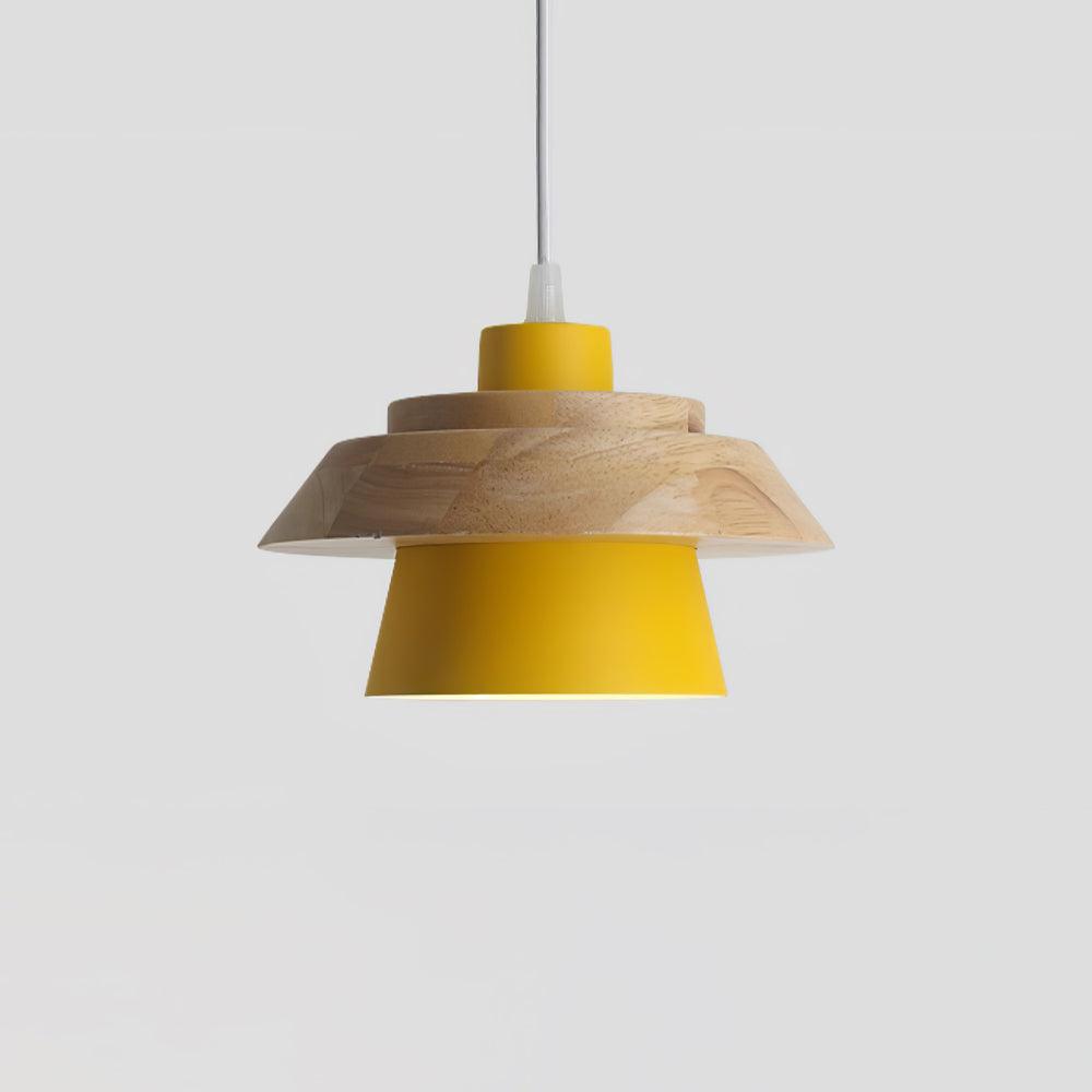 Morrowe Pendelleuchte aus Holz und Stein