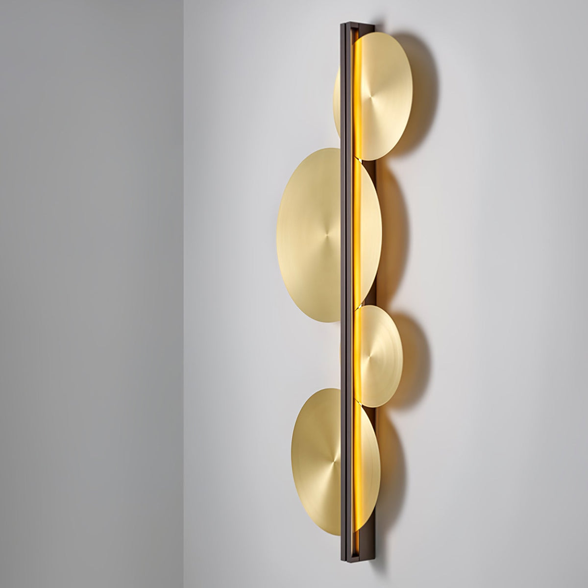 Oriivise Wandleuchte Gold runde Lampenschirme zentrale Stütze für Flur Wohnzimmer | Cielum