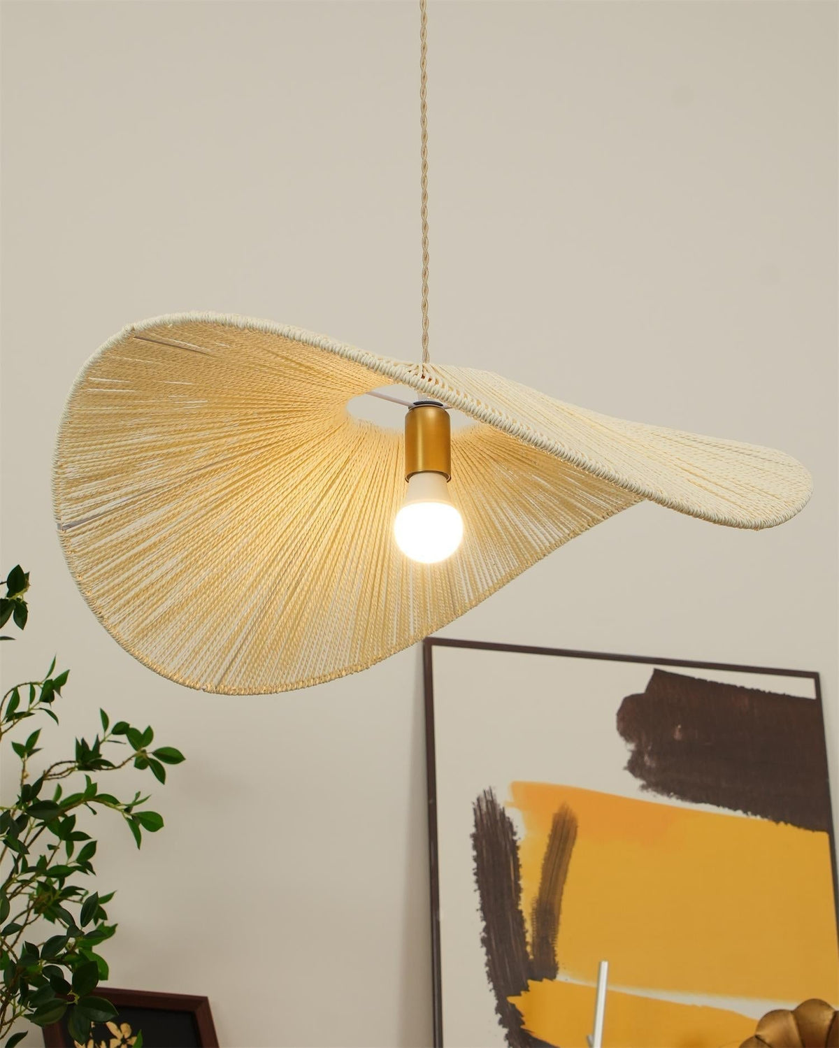 Canoeria Handgeflochtene Pendelleuchte aus natürlichem Rattan