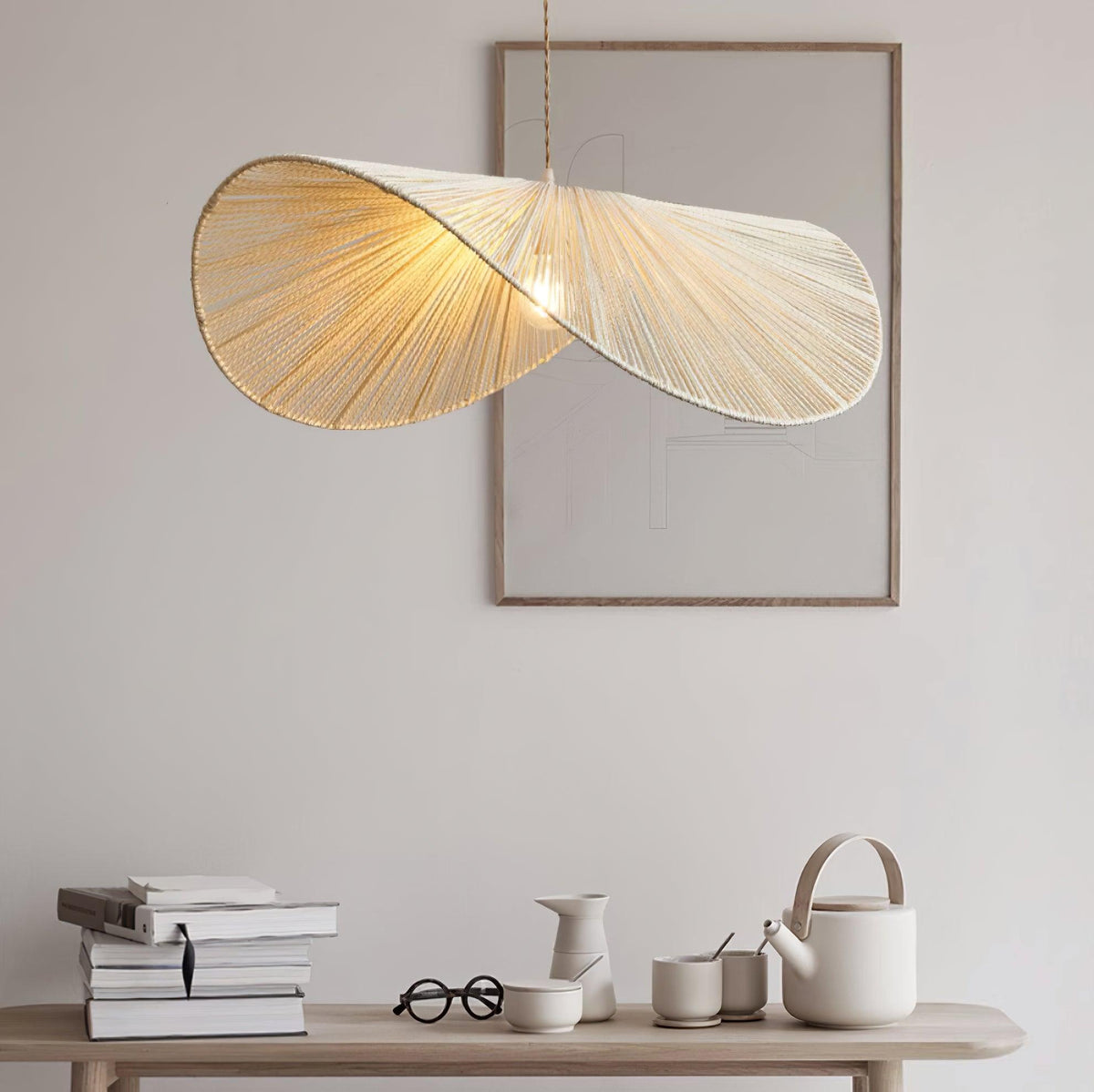 Canoeria Handgeflochtene Pendelleuchte aus natürlichem Rattan