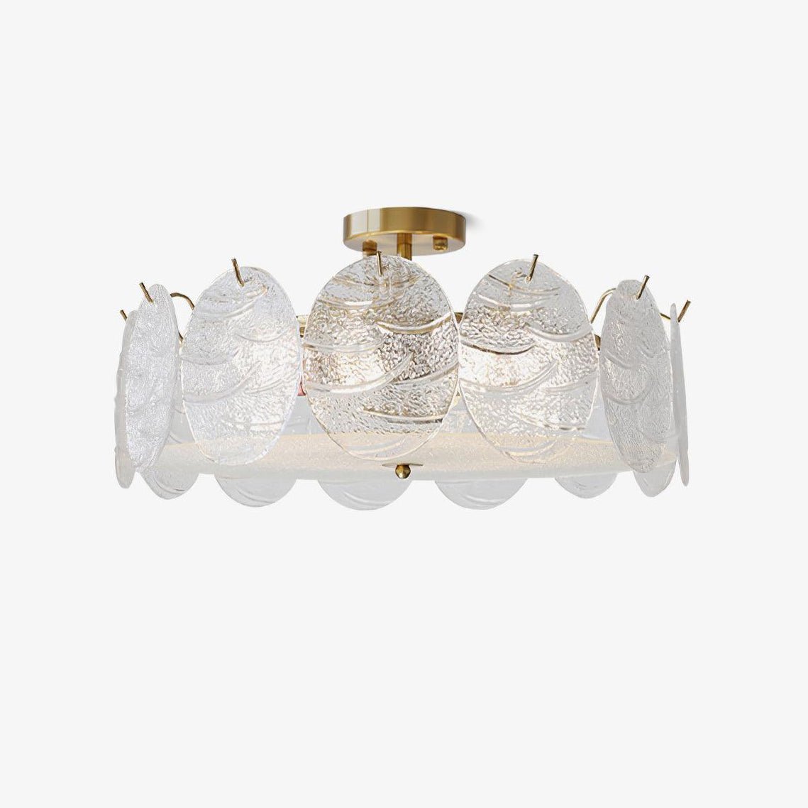 Velalaine Deckenleuchte mit Gold-Oberfläche und ribbed-Glas