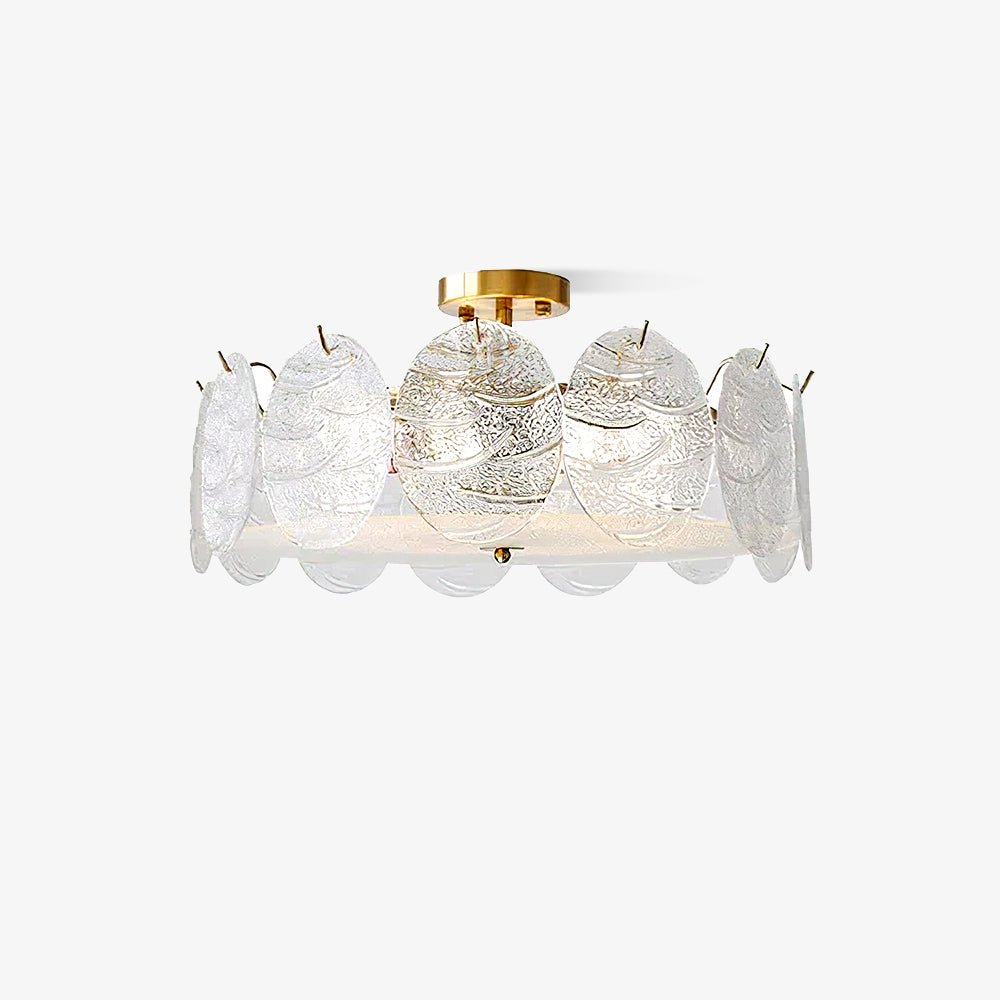 Velalaine Deckenleuchte mit Gold-Oberfläche und ribbed-Glas